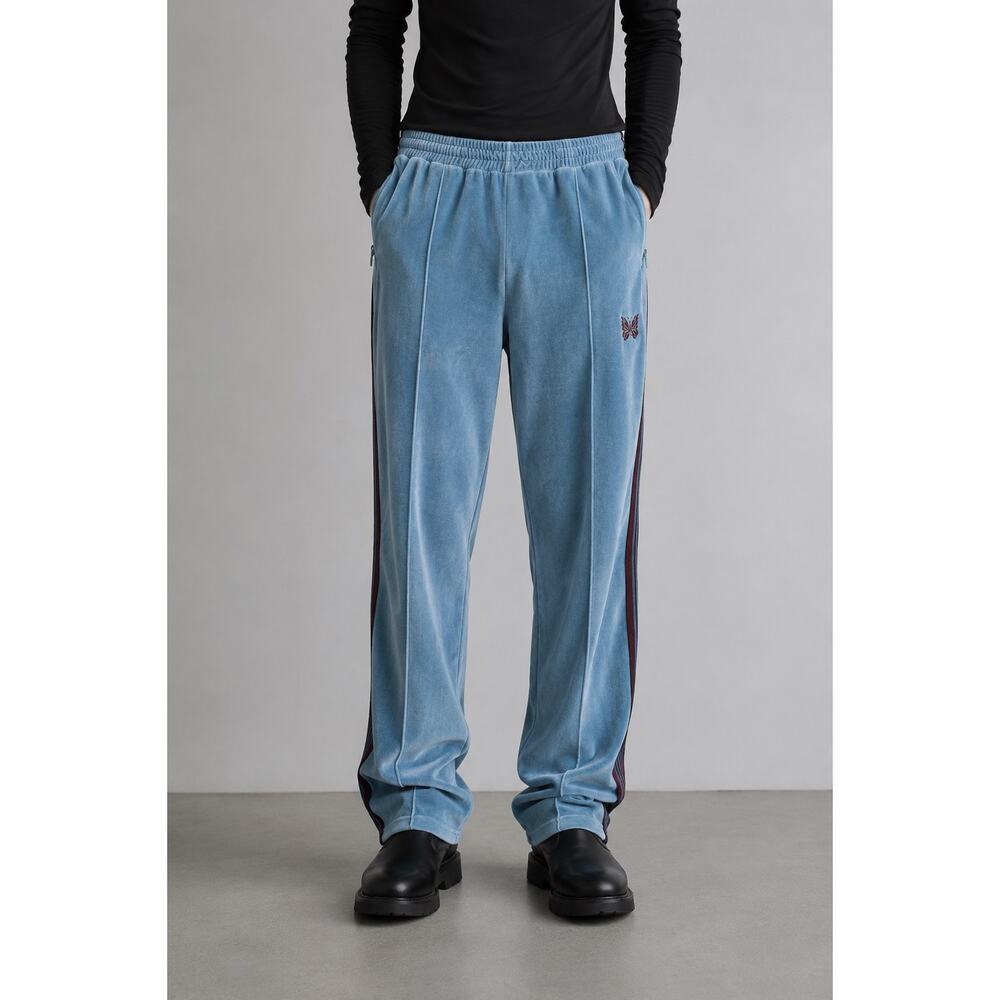 Needles Velour Track Pants Sax Blue Japan